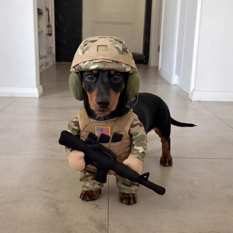 Dog Soldier Outfit - Funny Pet Costume