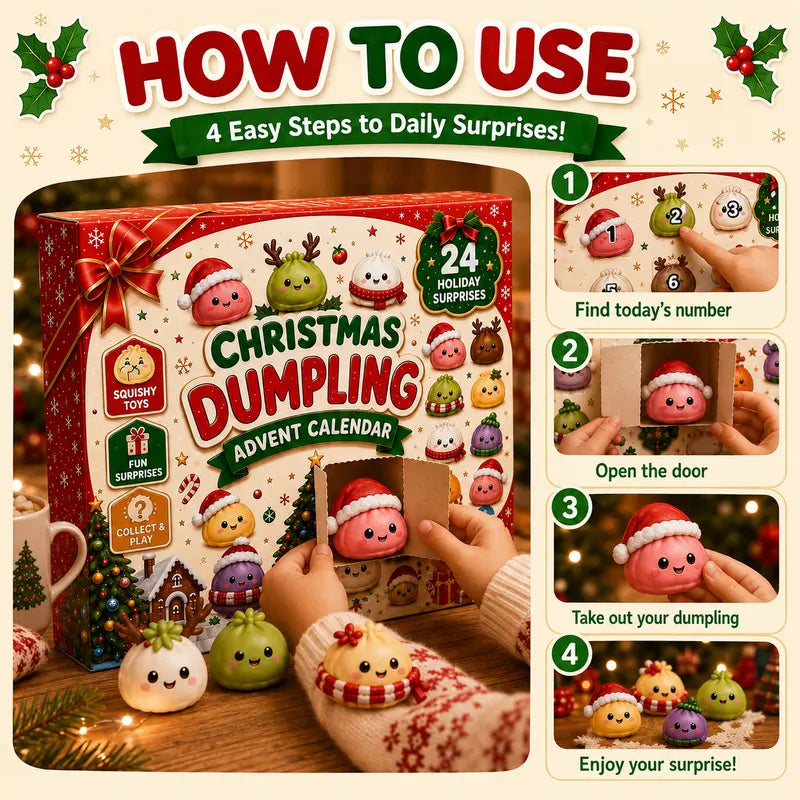 Christmas Dumpling Advent Calendar 2026 – Squishy Surprise Gifts for Kids & Family