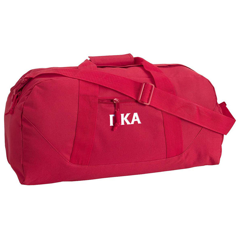 Large Square Duffel with Letter Embroidery