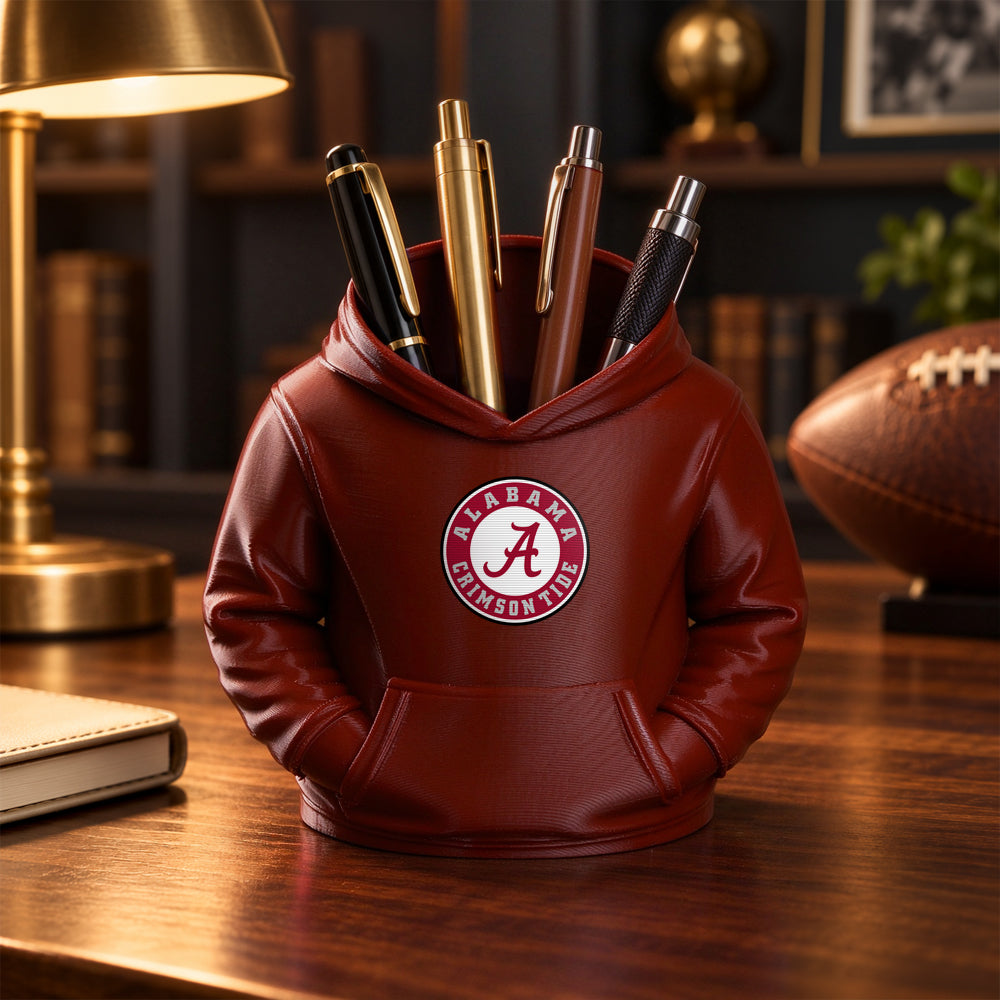 College Hoodie Desk Organizer – Pen & Pencil Holder, Football Fan Gift