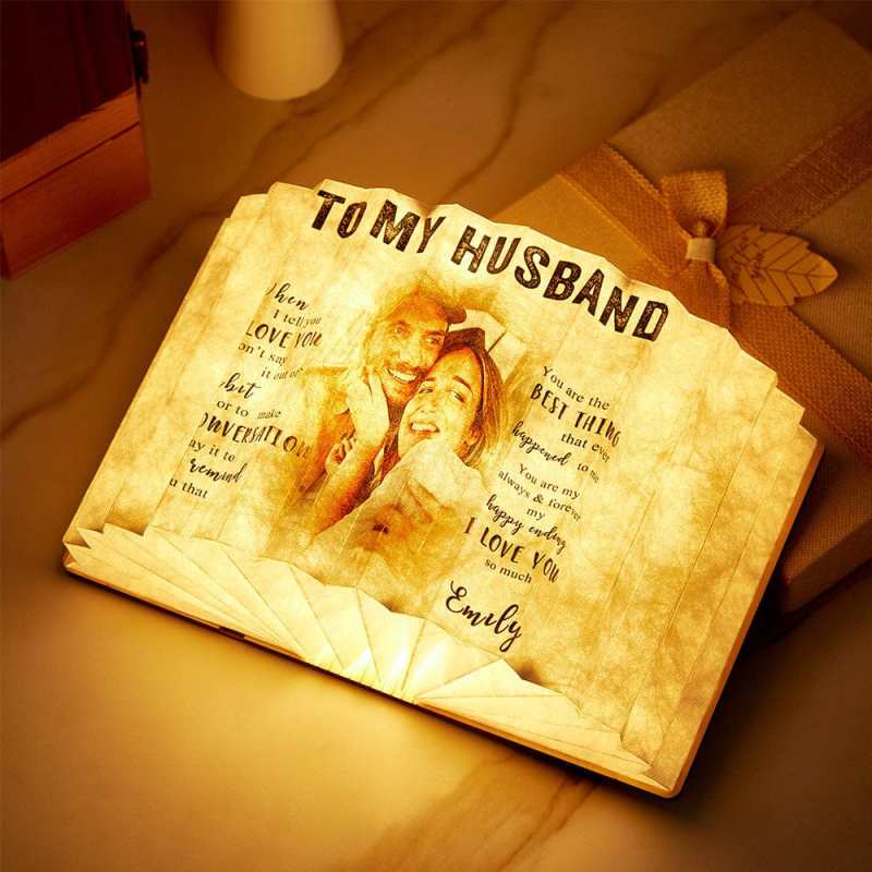 Custom Photo Book Lamp - Personalized Name
