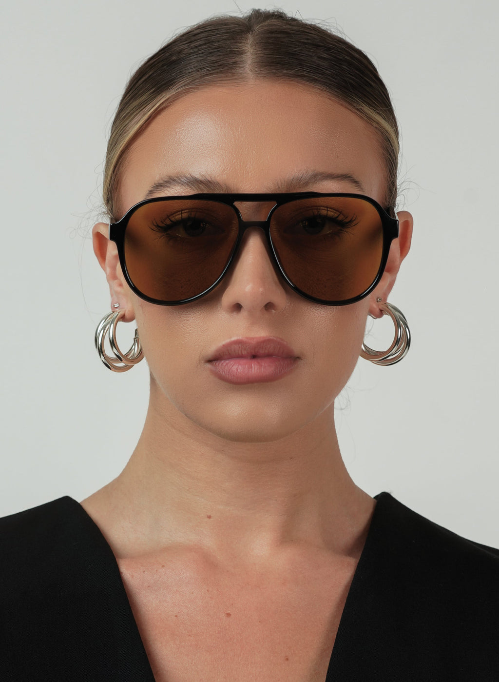 Stevie Sunglasses - Black/Olive (Unisex)